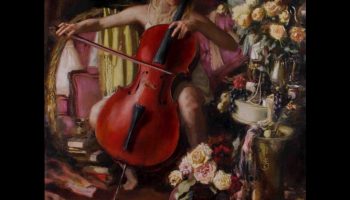 A Novice Cellist, oil on linen, 36 x 48 in
